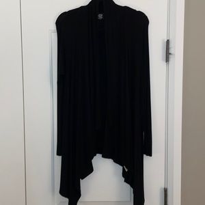 Bobeau Black Waterfall Draped Cardigan Size Medium